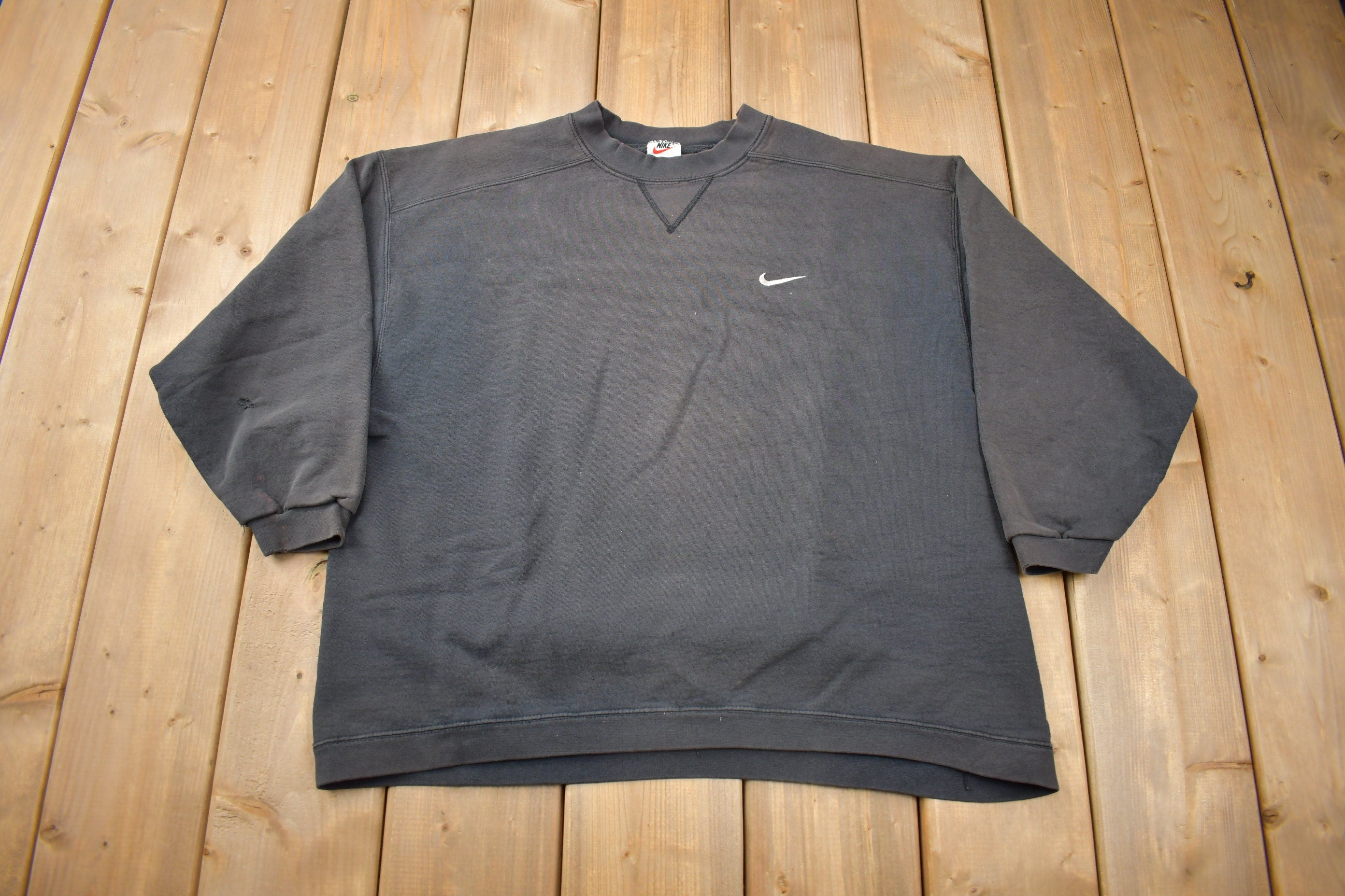 Vintage 1990s Nike Embroidered Mini Swoosh Crewneck Sweatshirt