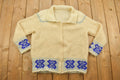 Vintage 1960s Floral Knit Wool Crewneck Sweater