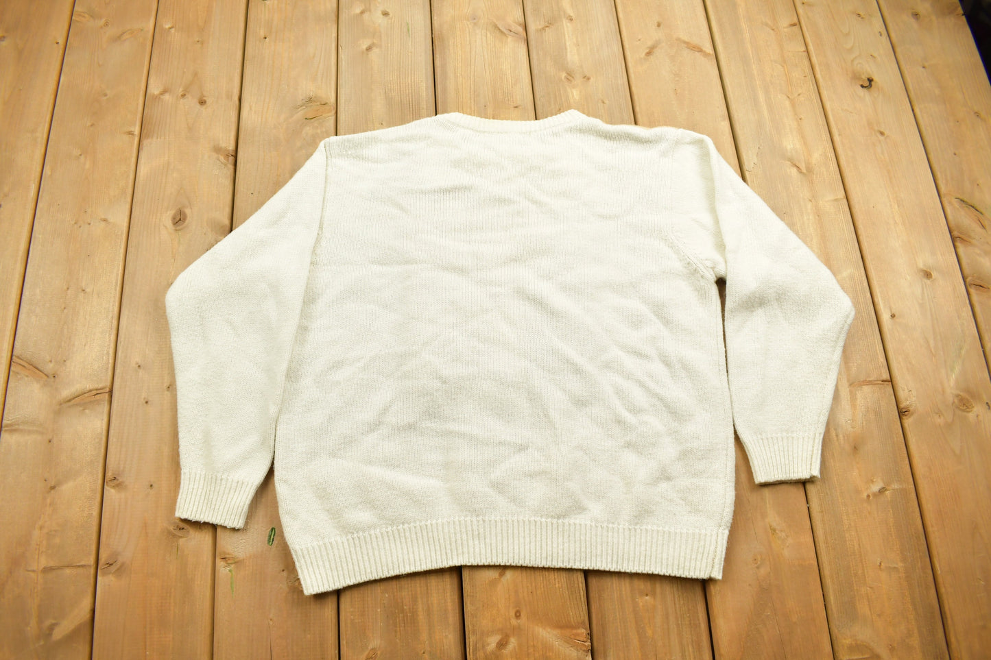 Vintage 1990s Floral Theme Knitted Crewneck Sweater