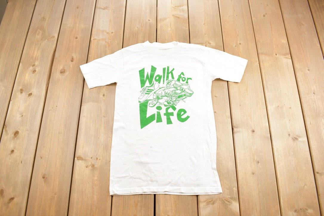 Vintage 1990s 'Walk For Life' Graphic T-Shirt