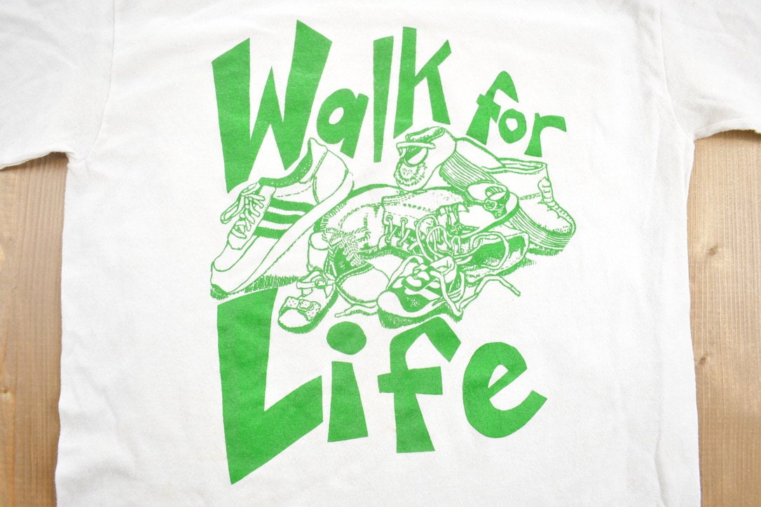 Vintage 1990s 'Walk For Life' Graphic T-Shirt