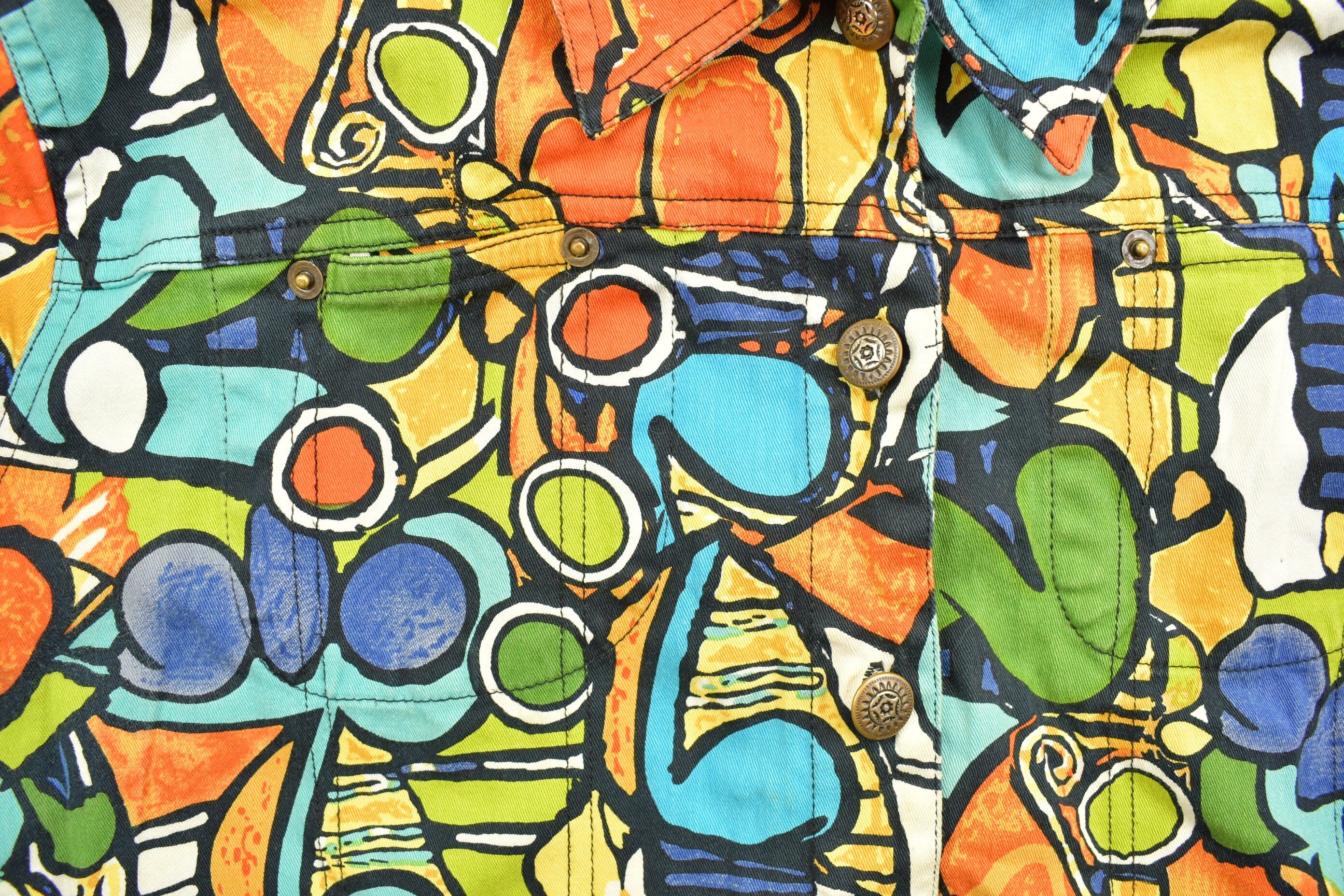 Vintage 1990s Nu Look Abstract Pattern Button Up Jacket