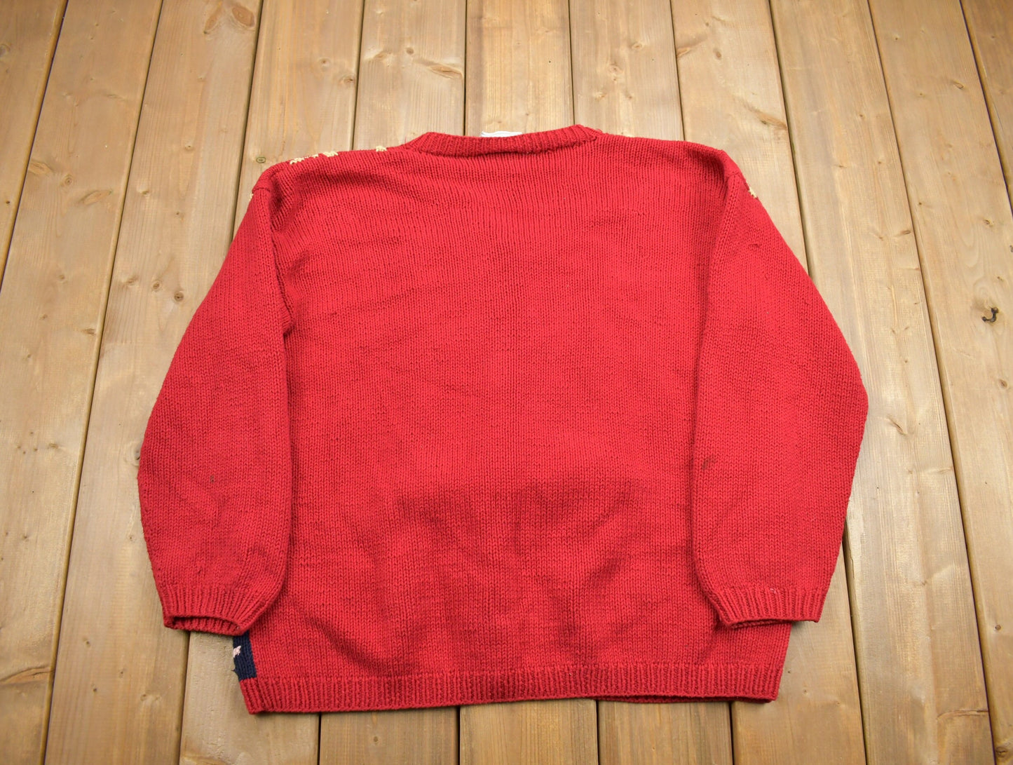 Vintage 1990s Red Holiday Cardigan Sweater