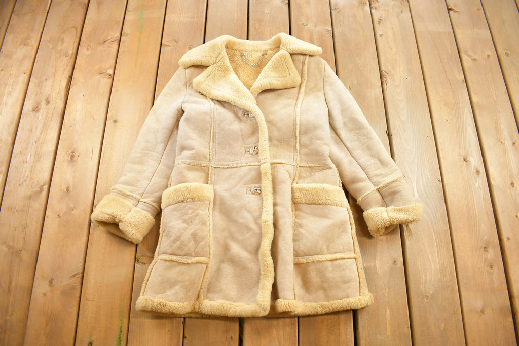 Vintage 1970s Sherpa Lined Shearling Leather Jacket