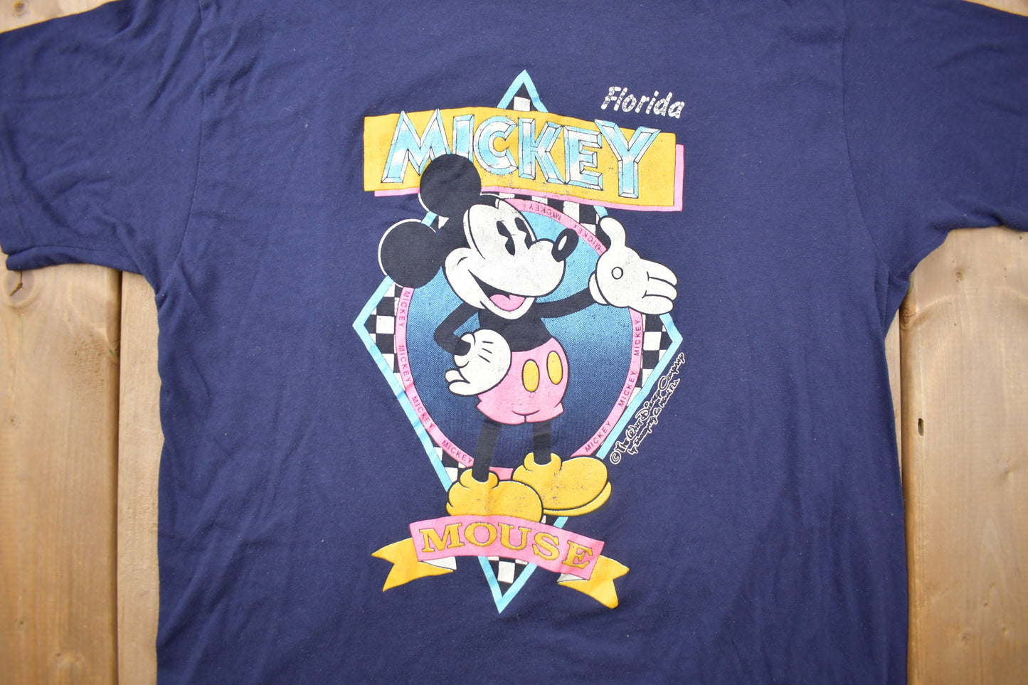 Vintage 1990s Mickey Mouse Florida Graphic T-Shirt / Souvenir T Shirt / American Streetwear / Vintage Disney