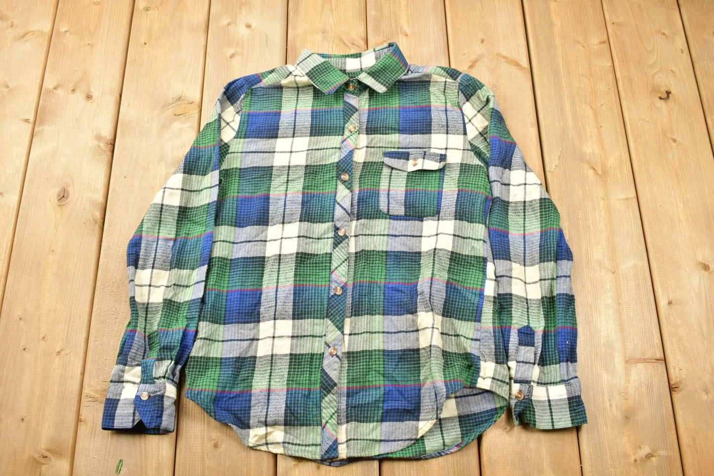 Vintage 1990s Bdg Plaid Womens Flannel Button Up Shirt / 1990s Button Up / Vintage Flannel / Plaid Shirt / Button Down / Bdg Vintage