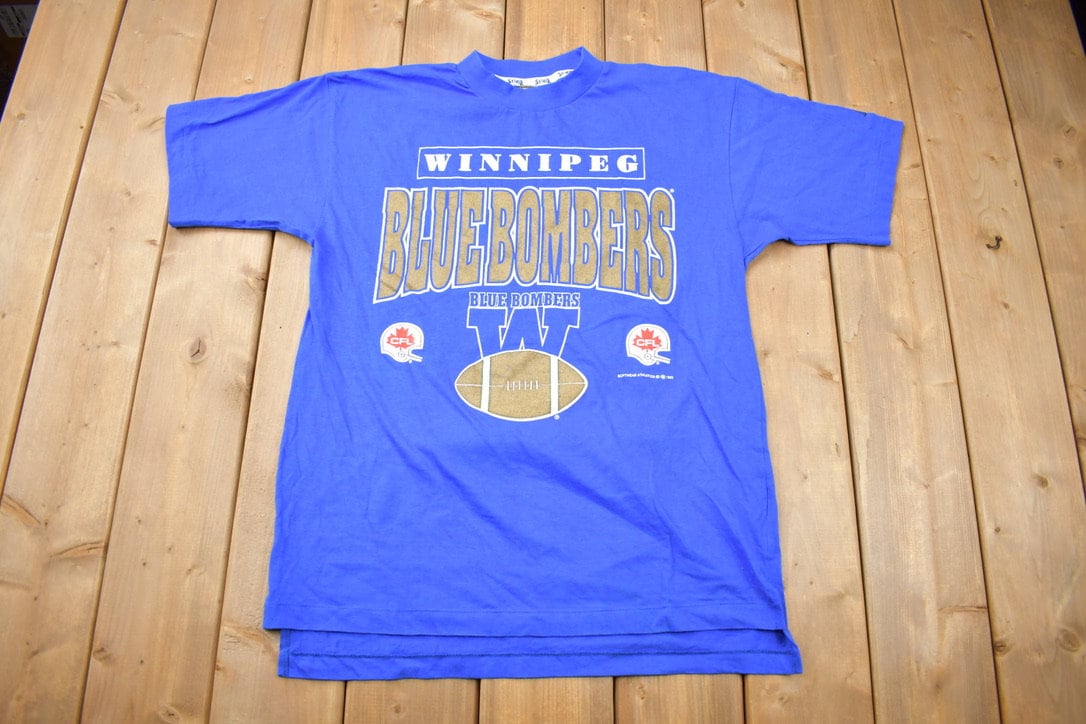 Vintage 1993 Winnipeg Blue Bombers CFL Graphic T Shirt / Vintage T Shirt / Streetwear / Graphic Tee / Single Stitch / Made In Canada