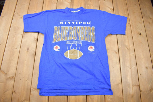 Vintage 1993 Winnipeg Blue Bombers CFL Graphic T Shirt / Vintage T Shirt / Streetwear / Graphic Tee / Single Stitch / Made In Canada