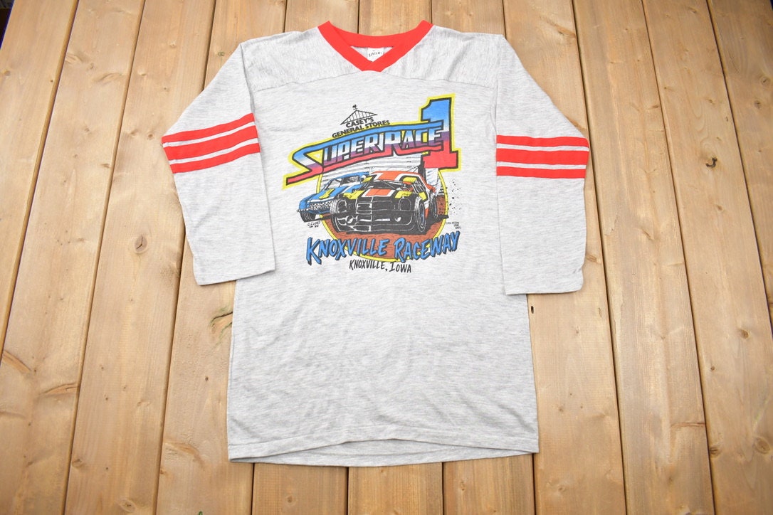 Vintage 1982 SUPER RACE 1 Knoxville Raceway Graphic T Shirt / Vintage T Shirt / Knowville Iowa / Graphic Tee / Single Stitch / Made In USA