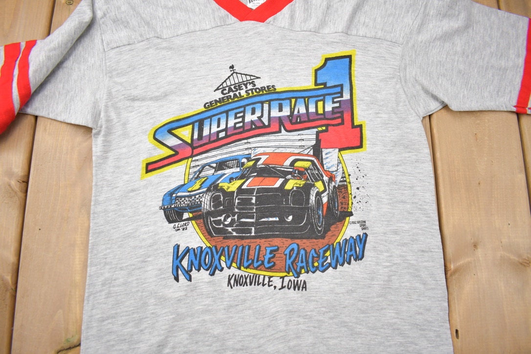 Vintage 1982 SUPER RACE 1 Knoxville Raceway Graphic T Shirt / Vintage T Shirt / Knowville Iowa / Graphic Tee / Single Stitch / Made In USA