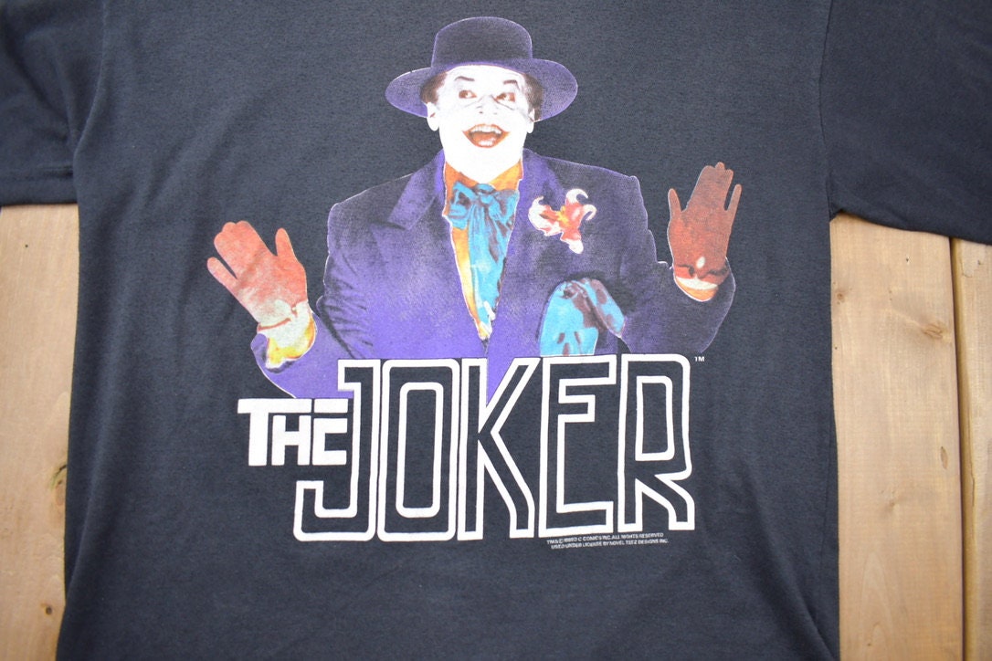 Vintage 1989 Jack Nicholson Joker DC Comics Batman Promo T-Shirt / Made In Canada / 80s Batman / Streetwear / Single Stitch / DC Comics