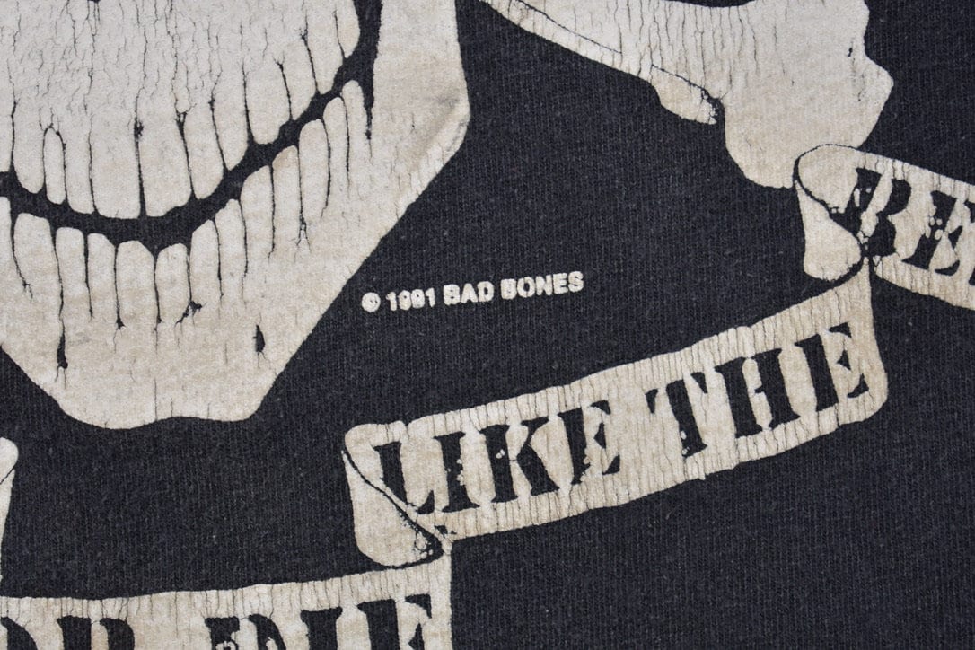 Vintage 1991 Bad Bones Skull Graphic T Shirt / Vintage T Shirt / Streetwear / Graphic Tee / Vintage Skull