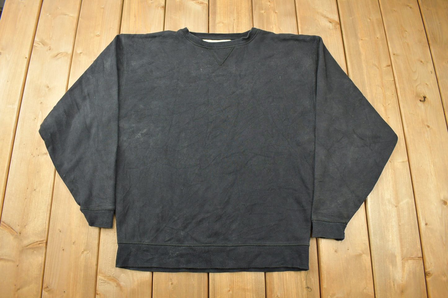 Vintage 1990s AI EAD Blank Black Crewneck Sweatshirt / 90s Crewneck / Size L / Streetwear / 90s Blank