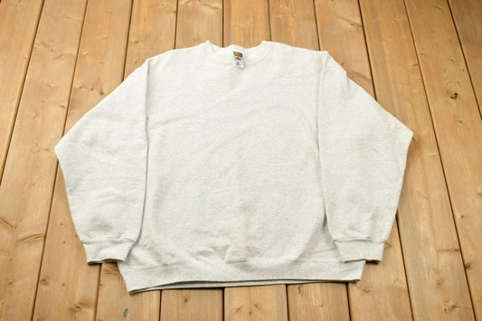 Vintage 1990s Blank Grey Crewneck Sweatshirt / 90s Crewneck / Essential / Streetwear / 90s Blank