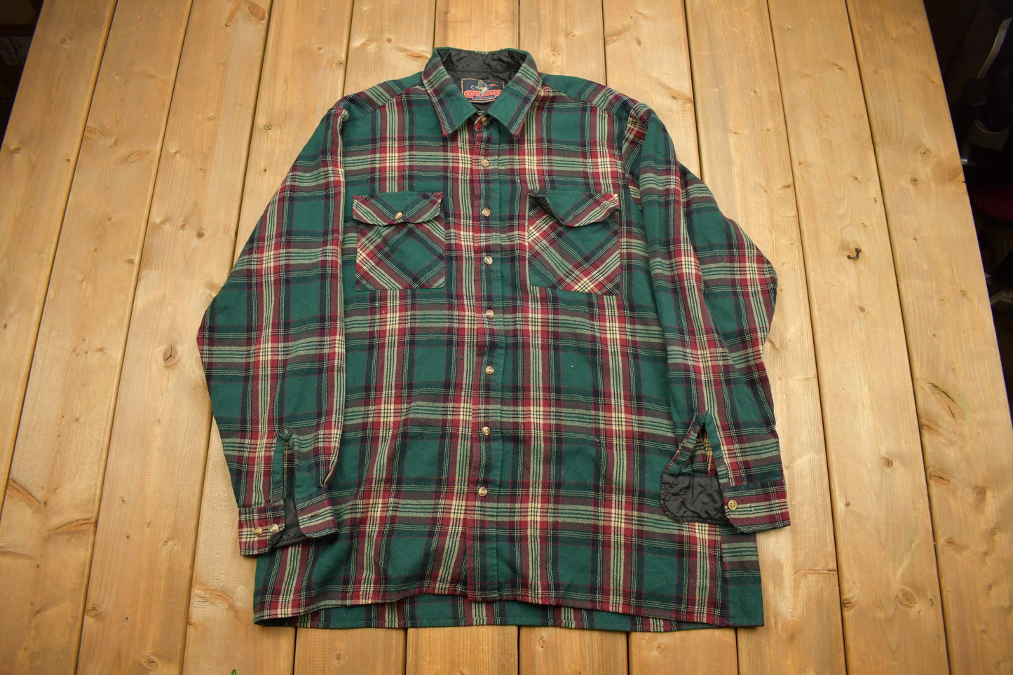 Vintage 1990s Backpacker Plaid Flannel Button Up Shirt / 1990s Button Up / Vintage Flannel / Plaid Shirt / Button Down