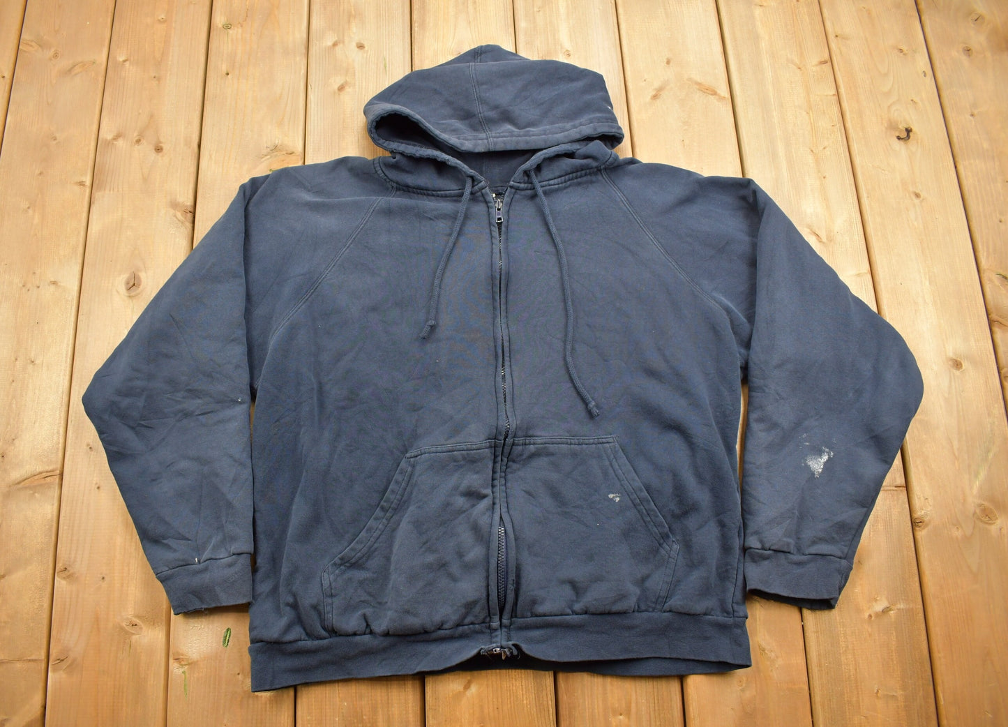 Vintage 1990s Ozark Trail Blank Navy Zip Up Hoodie