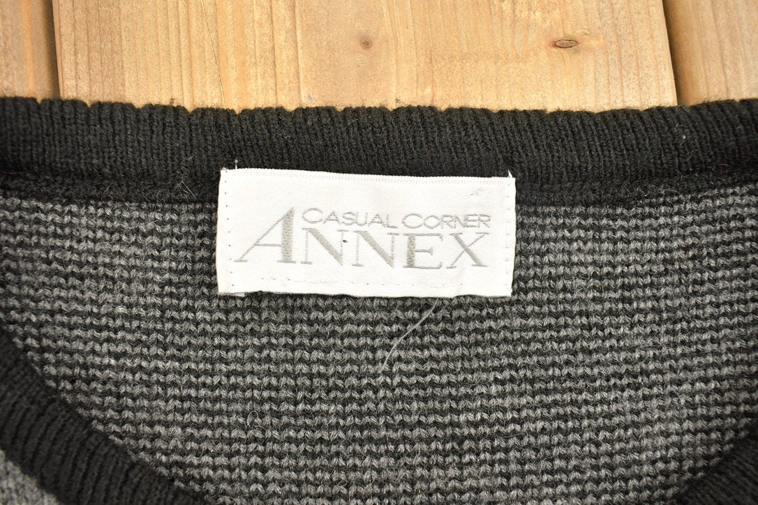 Vintage 1990s Annex Dog Theme Knitted Button Up Sweater