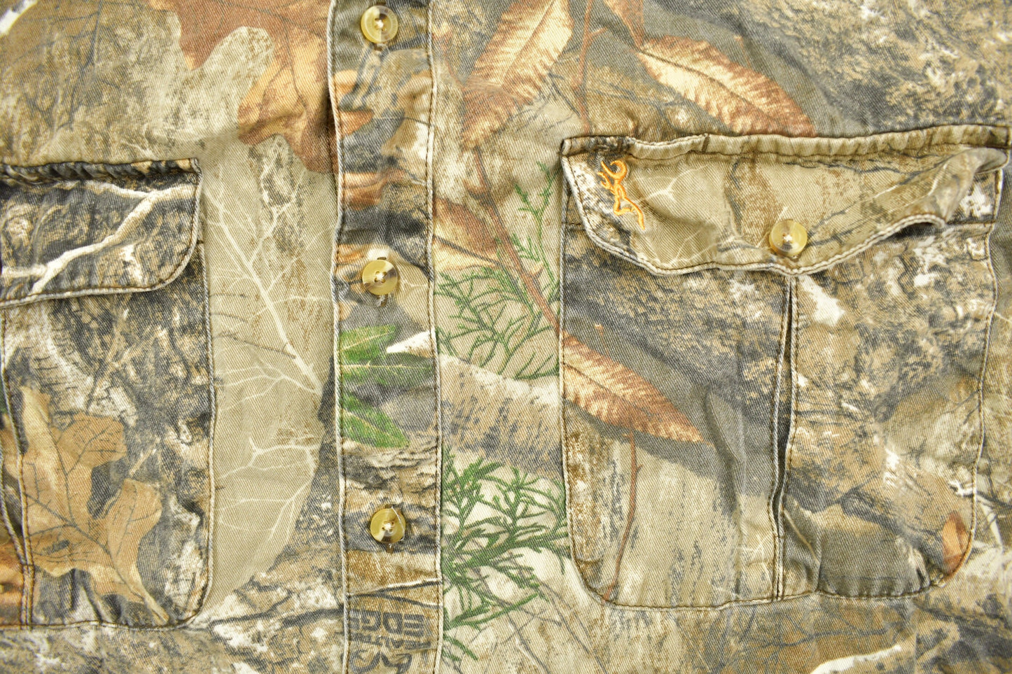 Vintage 1990s Wasatch Real Tree Edge Camo Button Up Shirt