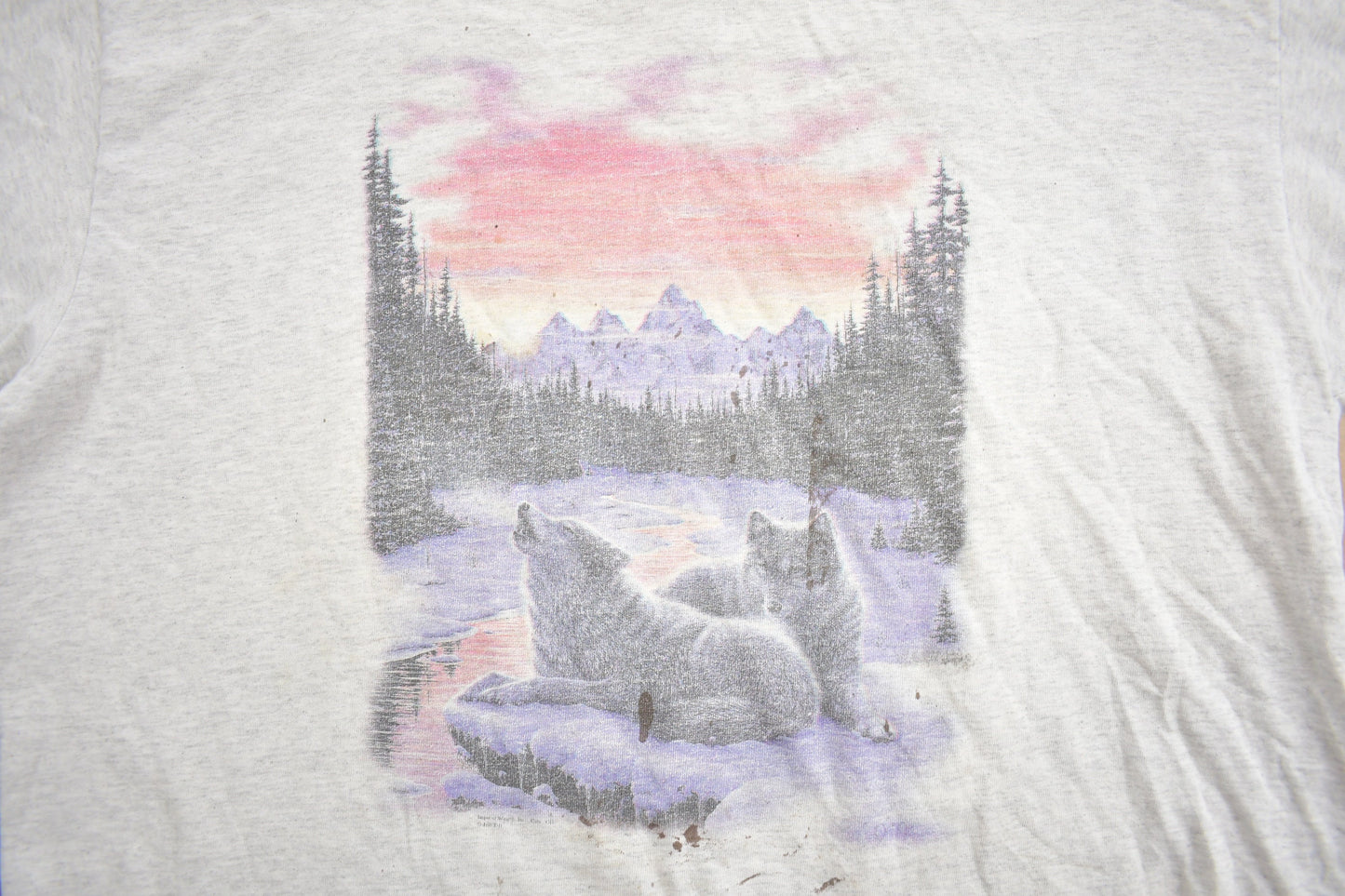 Vintage 1990s Majestic Wolf T-Shirt