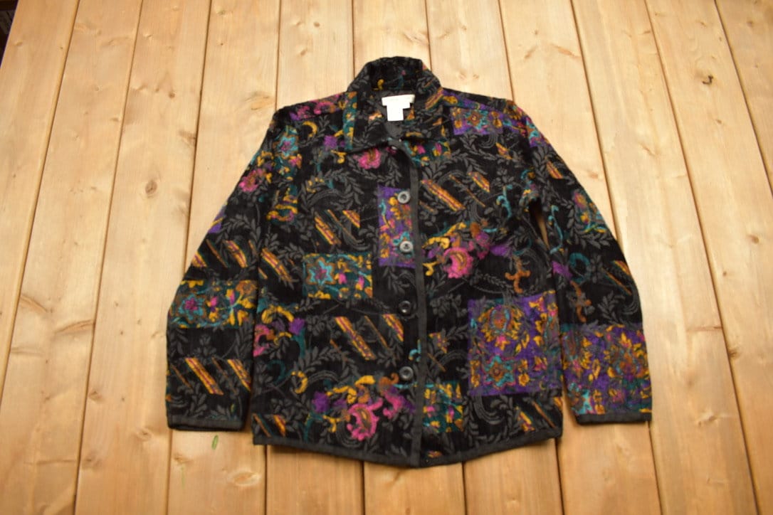 Vintage 1990s Coldwater Creek Abstract Paisley Pattern Jacket