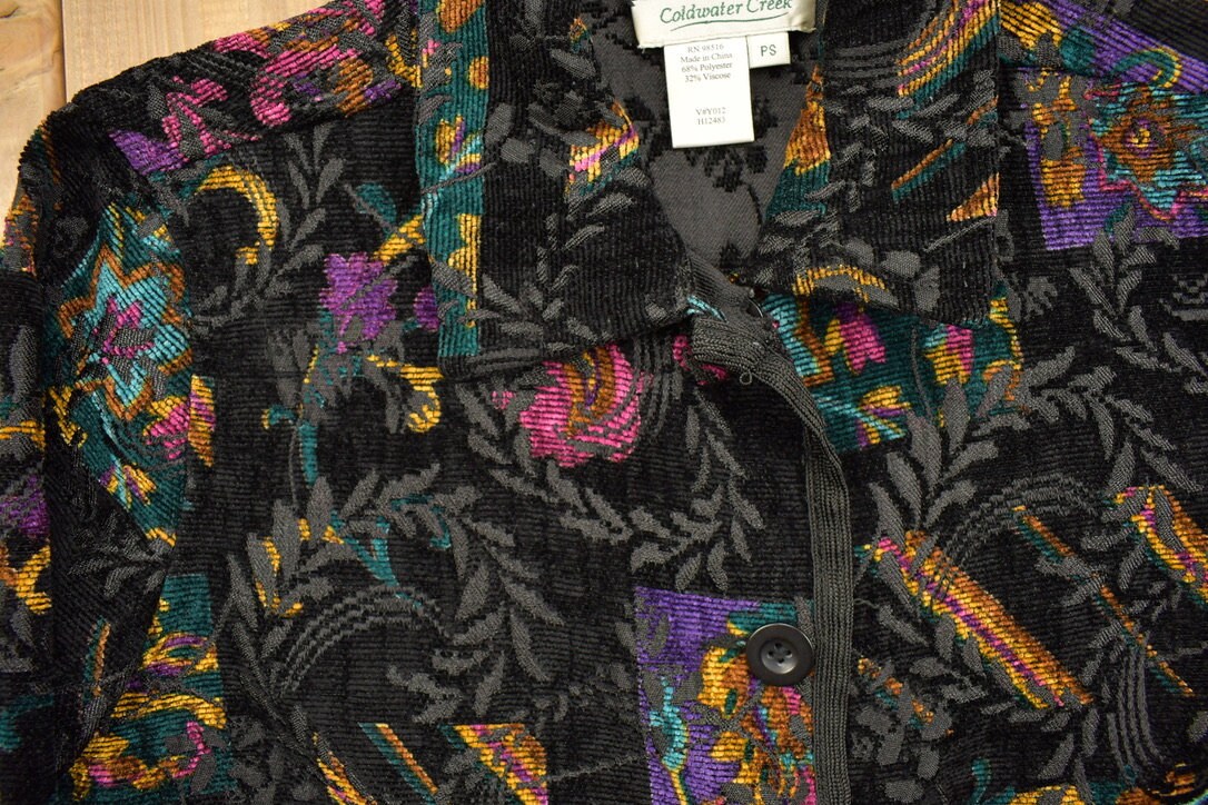 Vintage 1990s Coldwater Creek Abstract Paisley Pattern Jacket