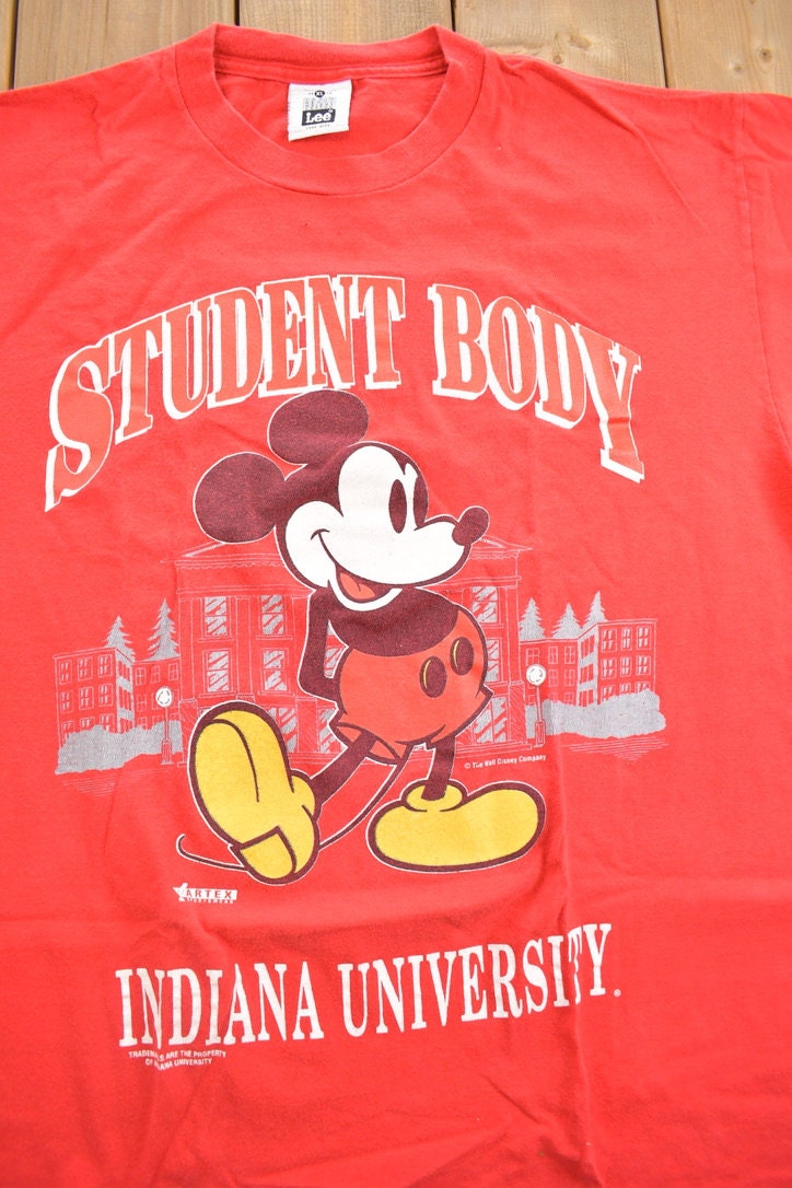 Vintage 1990s Mickey Mouse Indiana University Promo T-Shirt