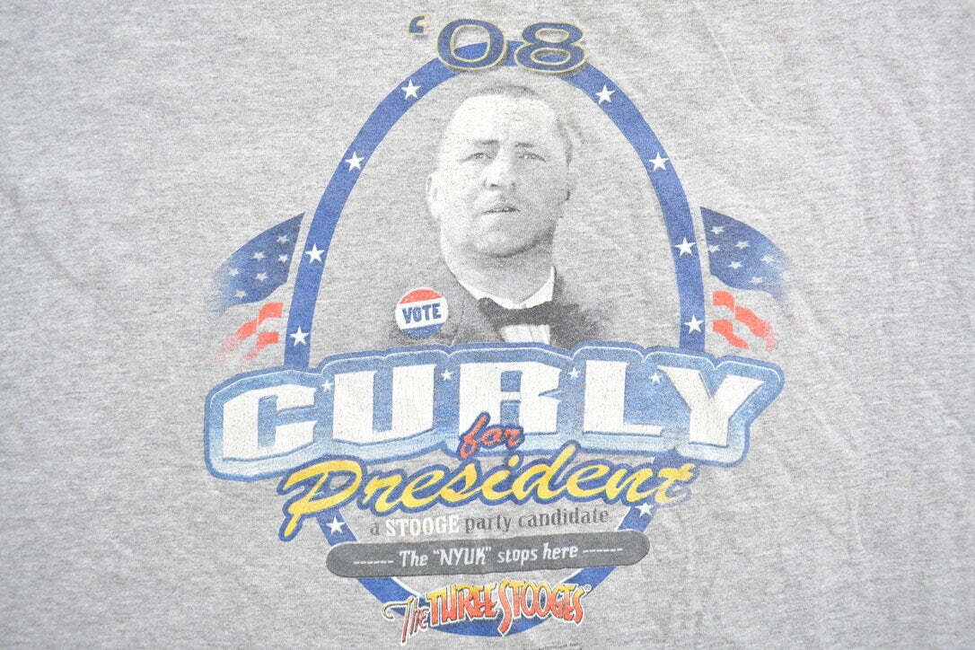 Vintage 1990s 'Curly For President' Three Stooges T-Shirt