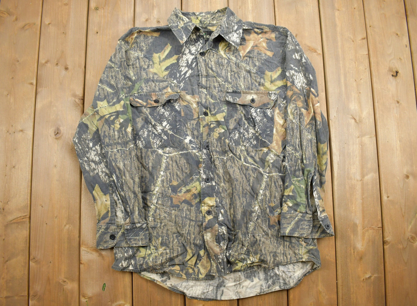 Vintage 1990s Forest Camouflage Button Up