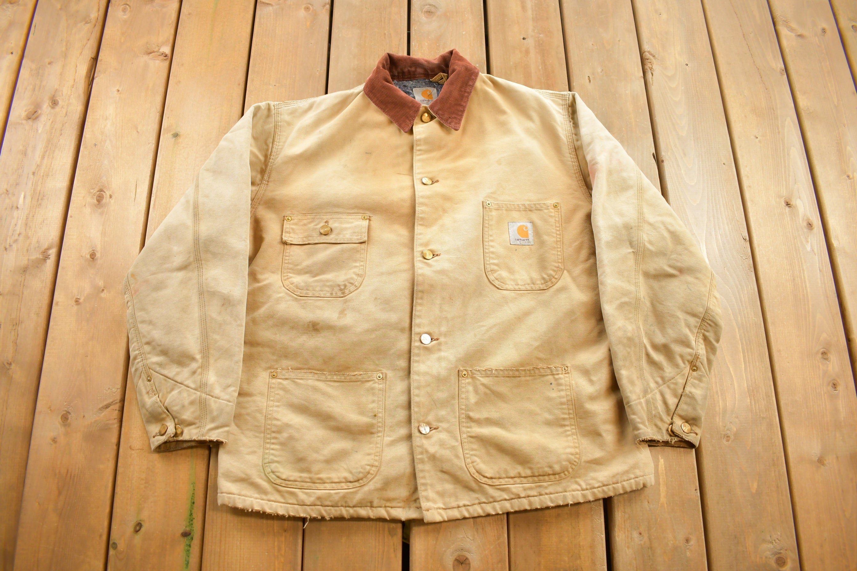 Vintage 1980s Carhartt Blanket Lined Chore Coat