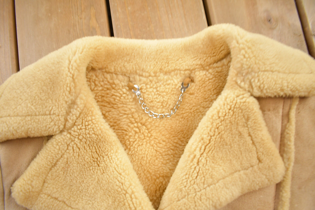 Vintage 1970s Sherpa Lined Shearling Leather Jacket