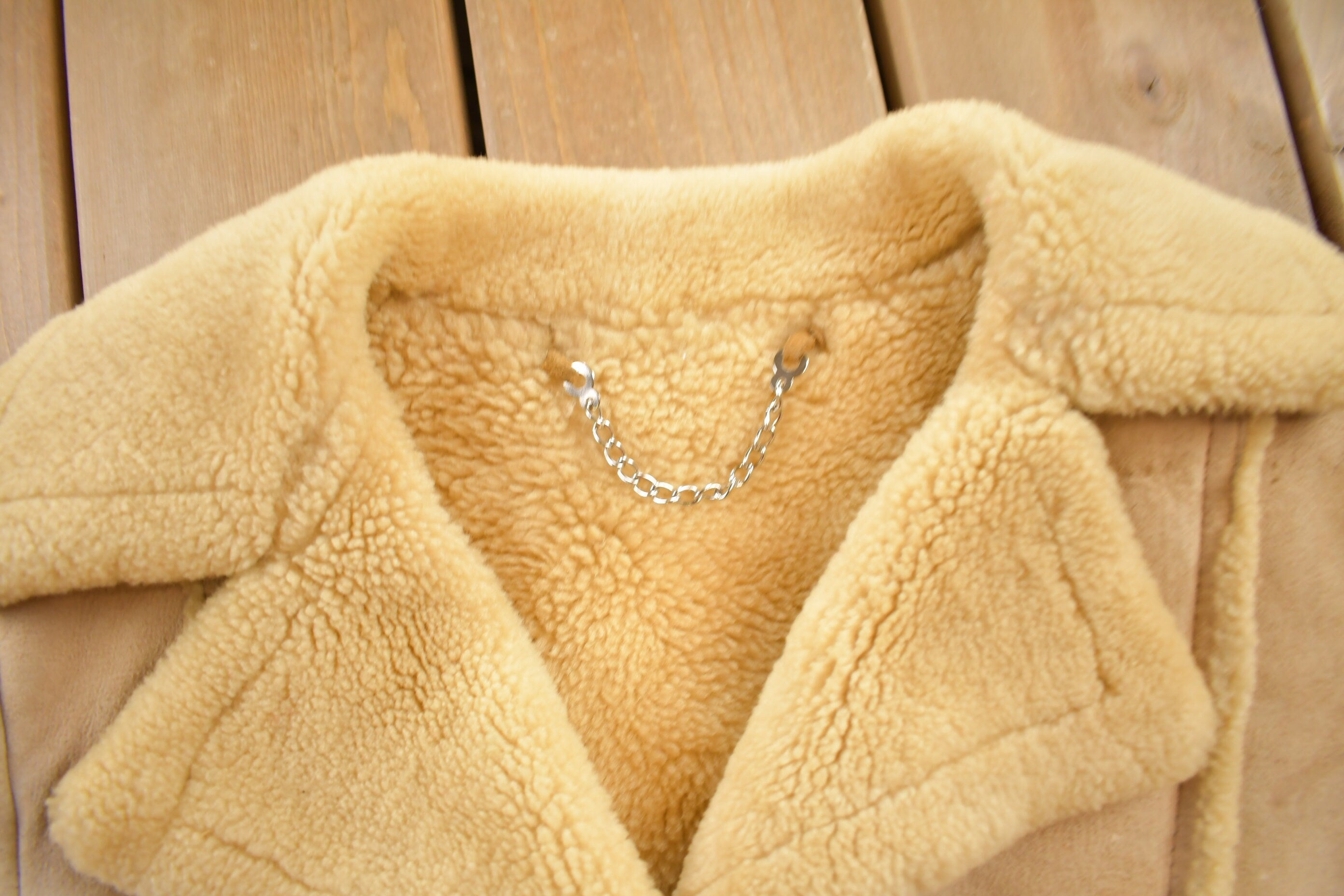 Vintage 1970s Sherpa Lined Shearling Leather Jacket