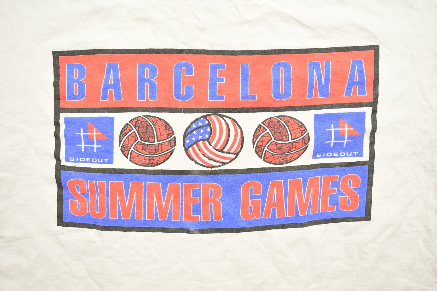 Vintage 1990s Side Out Barcelona Summer Games Souvenir T Shirt / Streetwear / Made In USA / Vacation Tee / Travel T Shirt / Barcelona Shirt