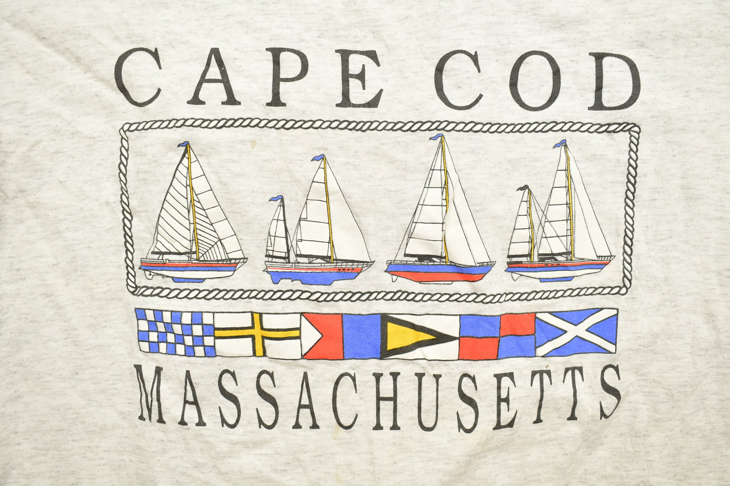 Vintage 1990s Cape Cod Massachusetts Souvenir T Shirt / Streetwear / Made In USA / Vacation Tee / Travel T Shirt / Nautical Theme / Sailing