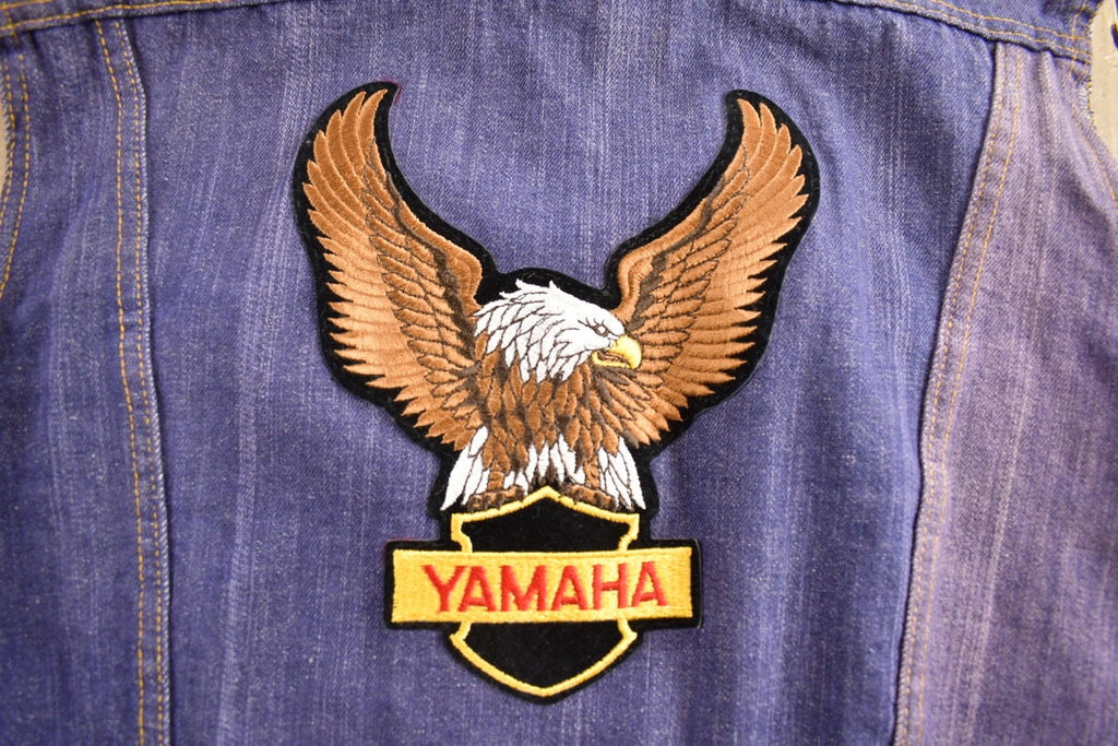 Vintage 1970s Denim Biker Vest With Original Vintage Patches