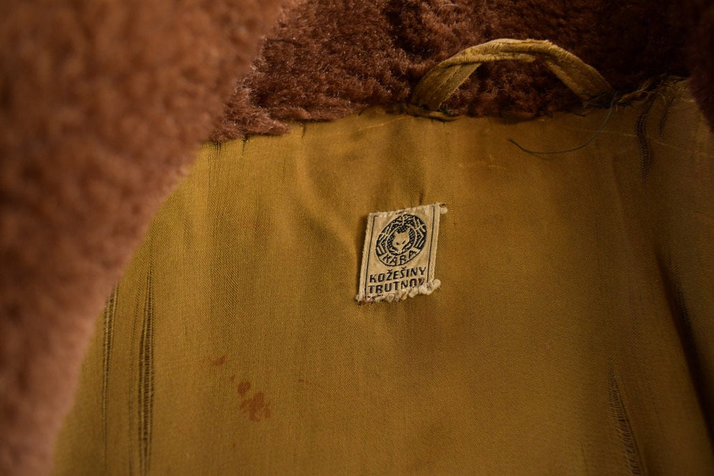 Vintage 1940s  Scandinavian shearling Fur Coat