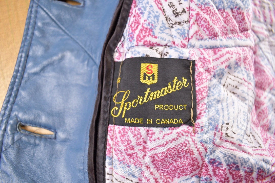 Vintage 1970s Sportsmaster Leather Long Jacket