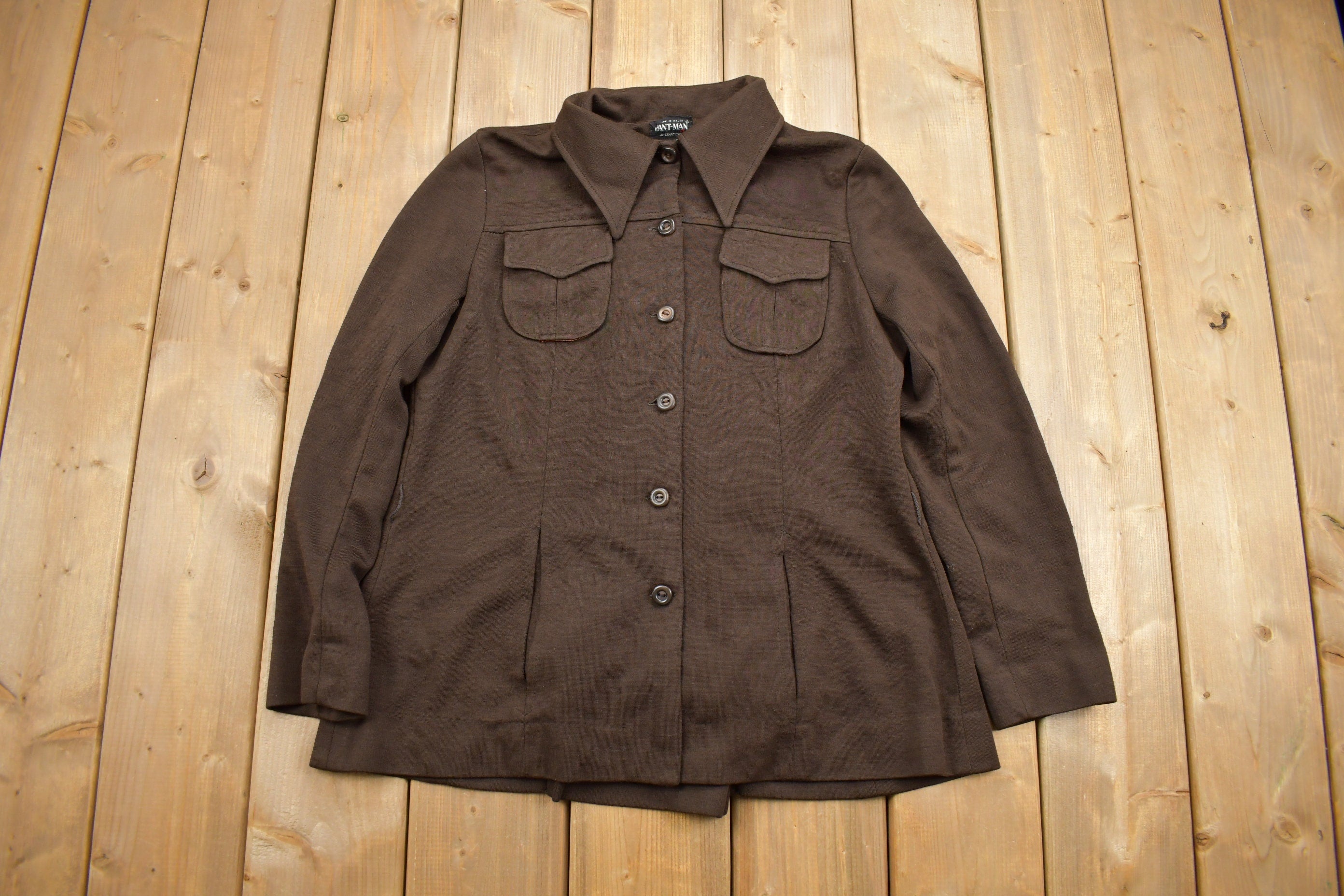 Vintage 1970s Brown Button Up Shirt