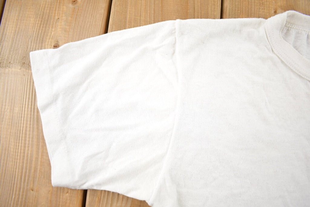 Vintage 1970s Rough Plain White T-Shirt