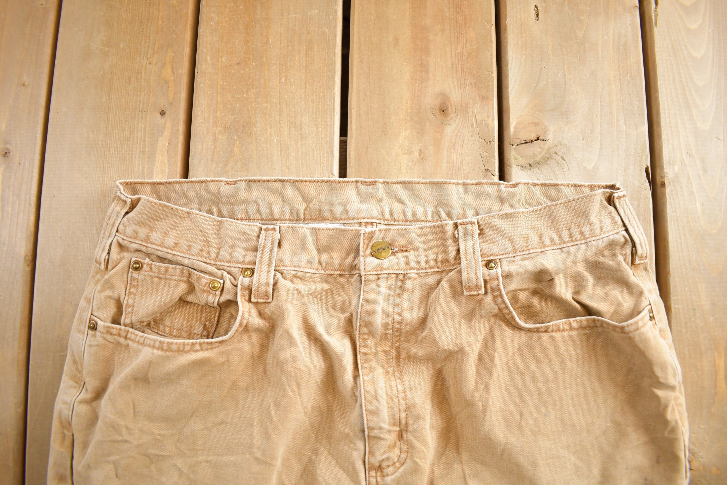 Vintage 1990s Beige Carhartt Work Pants Size 38x32