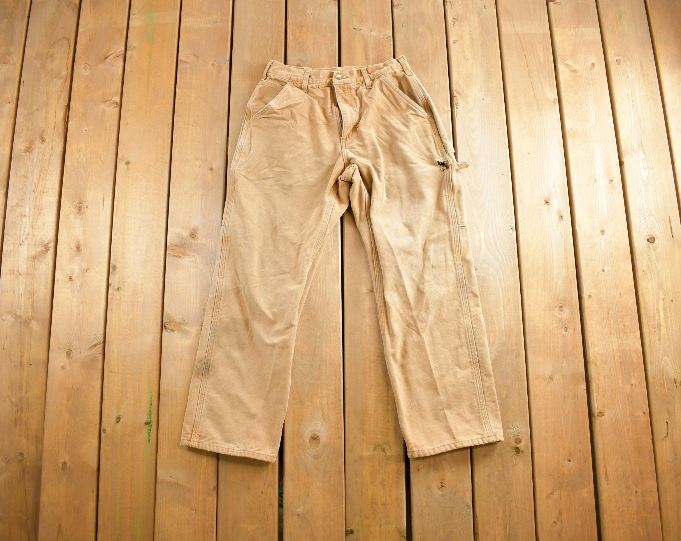 Vintage 1990s Beige Carhartt Work Pants Size 32x30
