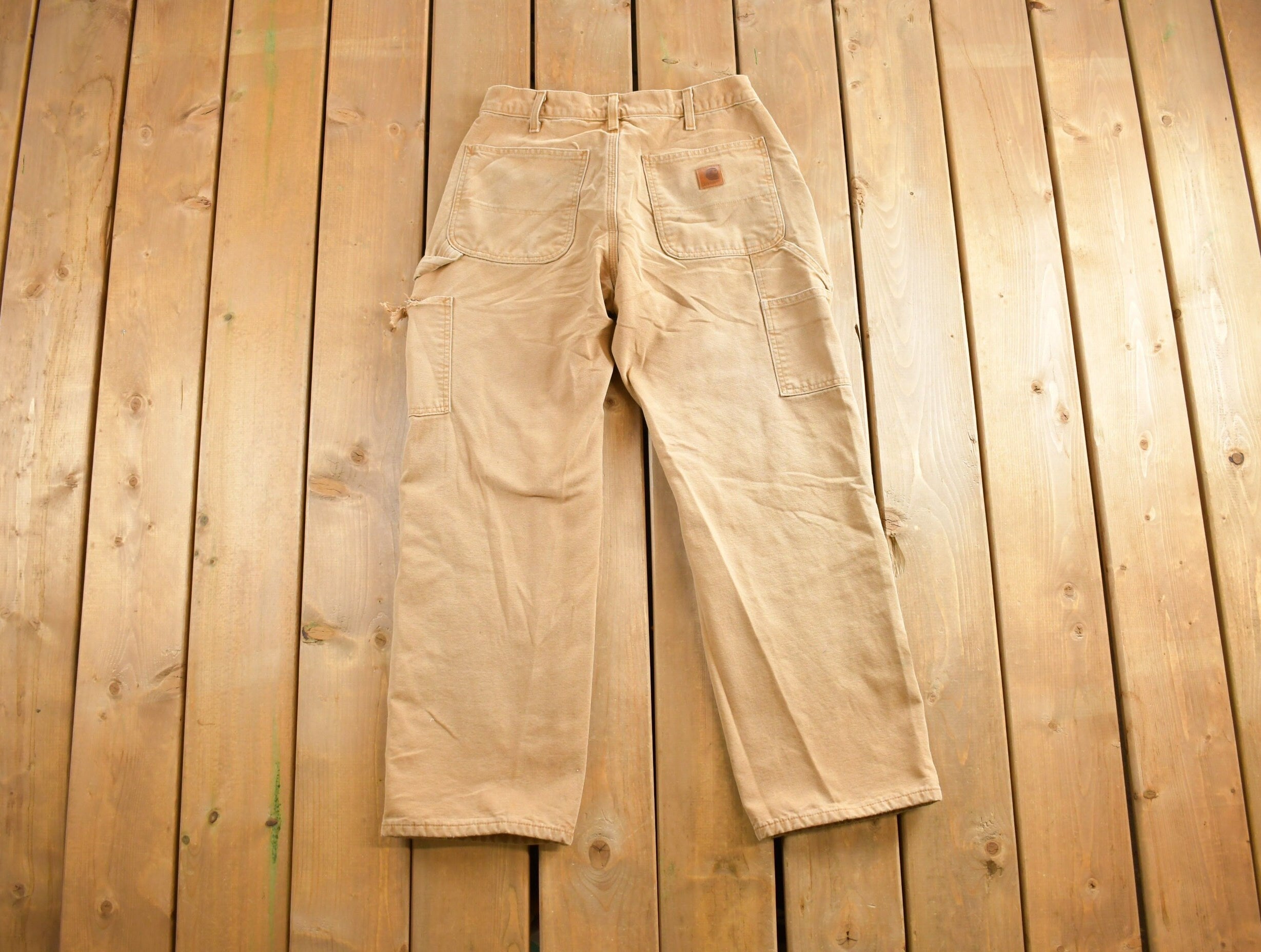 Vintage 1990s Beige Carhartt Work Pants Size 32x30