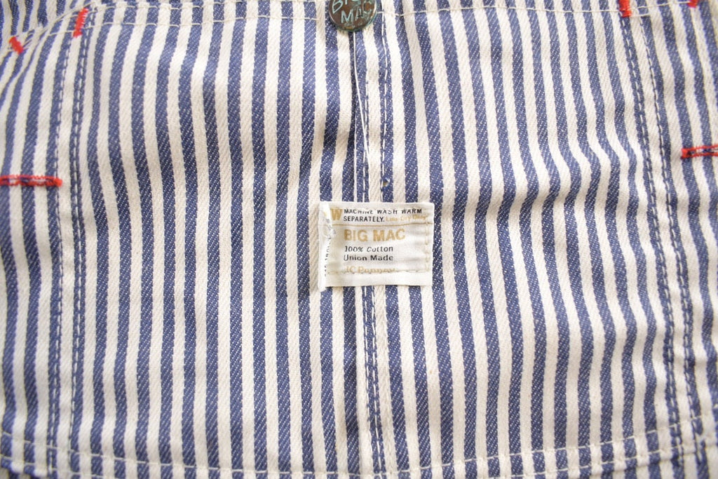 Vintage 1970s Big Mac Hickory Striped Bib Overalls