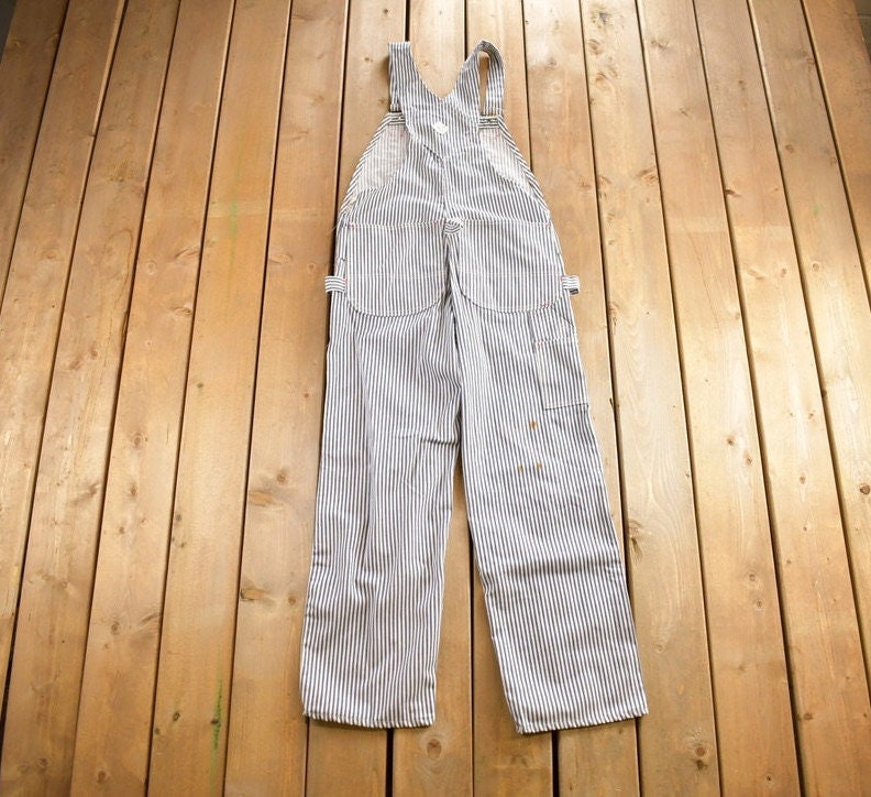 Vintage 1970s Big Mac Hickory Striped Bib Overalls