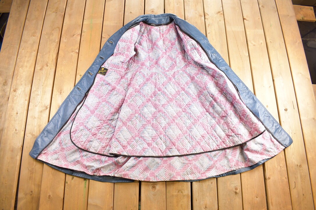 Vintage 1970s Sportsmaster Leather Long Jacket