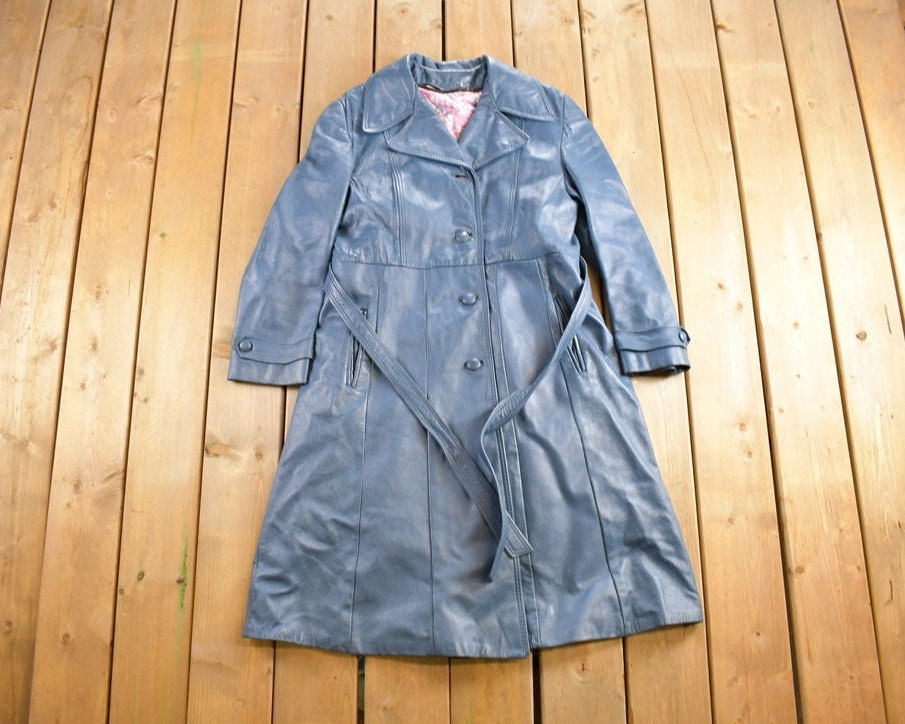 Vintage 1970s Sportsmaster Leather Long Jacket