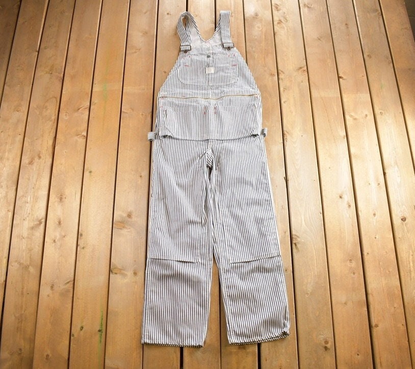 Vintage 1970s Big Mac Hickory Striped Bib Overalls