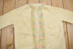 Vintage 1960s Hand Knit Floral Sweater