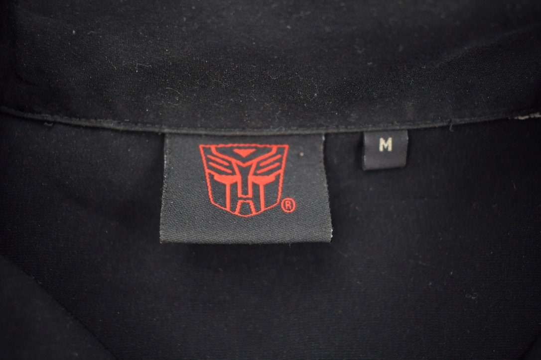 Vintage Y2K Transformers All Over Print Graphic Button Up T-Shirt