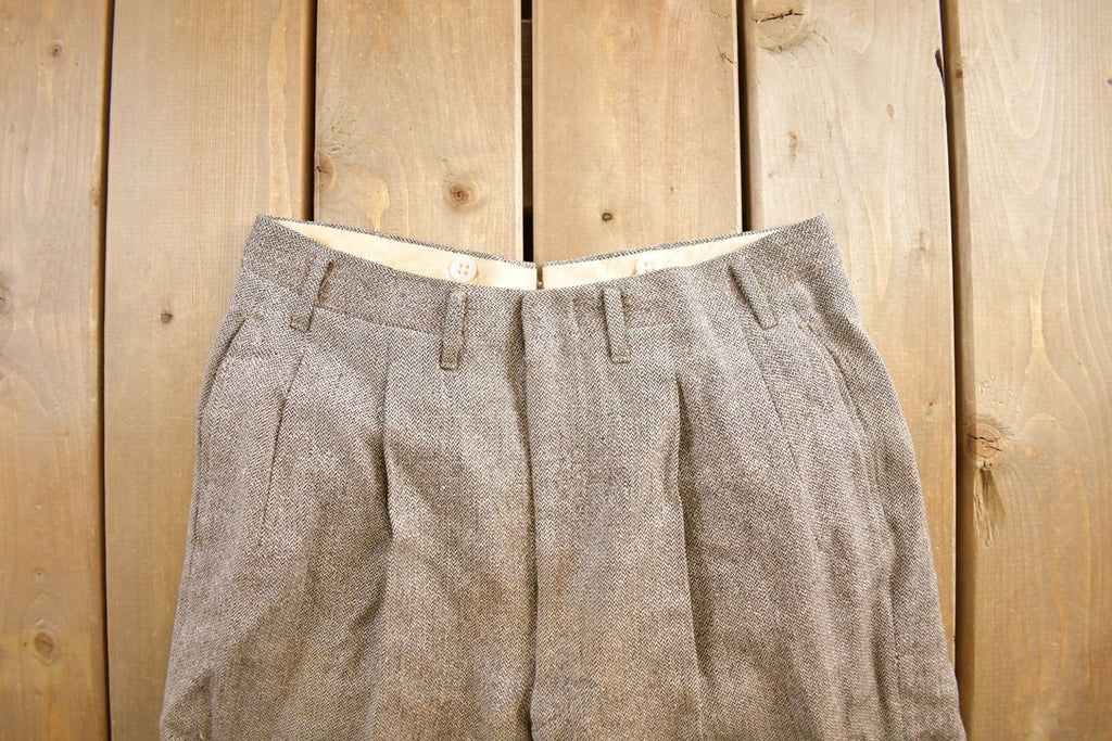 Vintage 1960's Grey Wool Trousers Size 32x29
