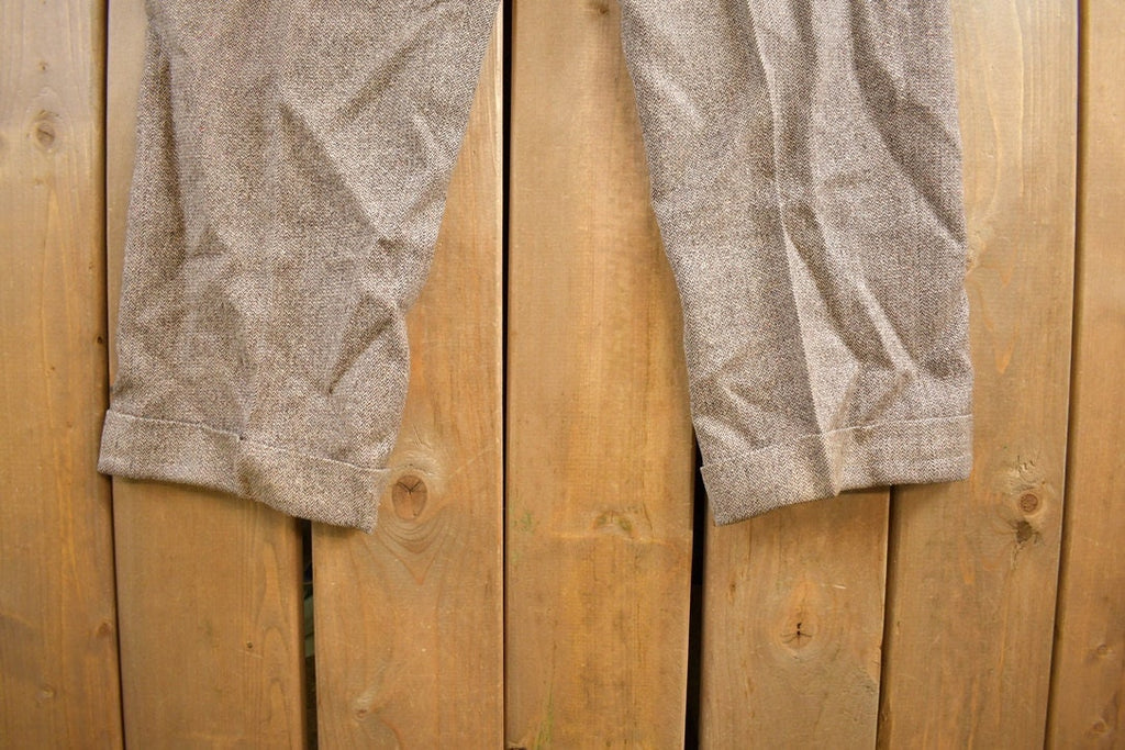 Vintage 1960's Grey Wool Trousers Size 32x29